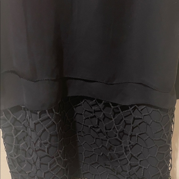 Womens Like New Reiss Black Metallic Coral Design Flowey Tiered Shift Mini Dress - Picture 5 of 9